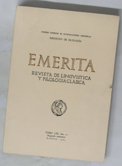 Emerita: Revista de lingüística y filología clásica LIII fasciculo 2