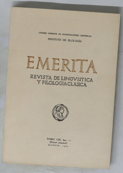 Emerita: Revista de lingüística y filología clásica LIII fasciculo 1