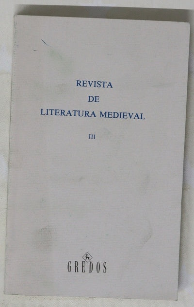 Revista de literatura medieval III