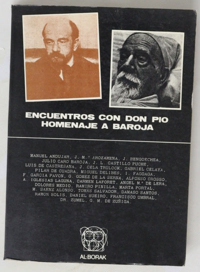 Encuentros con Don Pío Homenaje a Baroja