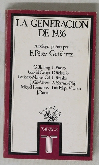 La generación de 1936 antología poética