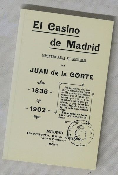 El Casino de Madrid (Apuntes para su historia)