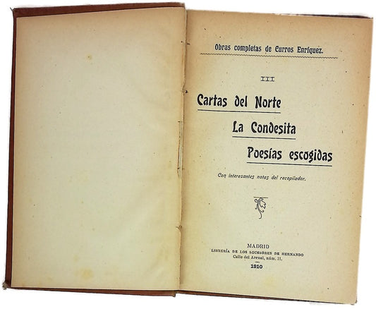 Cartas del norte La condesita ; Poesías escogidas