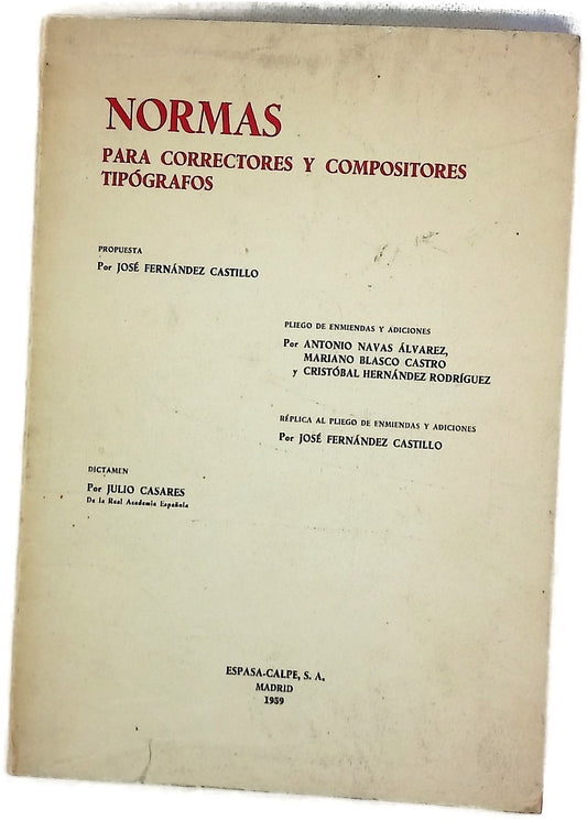 Normas para correctores y compositores tipógrafos