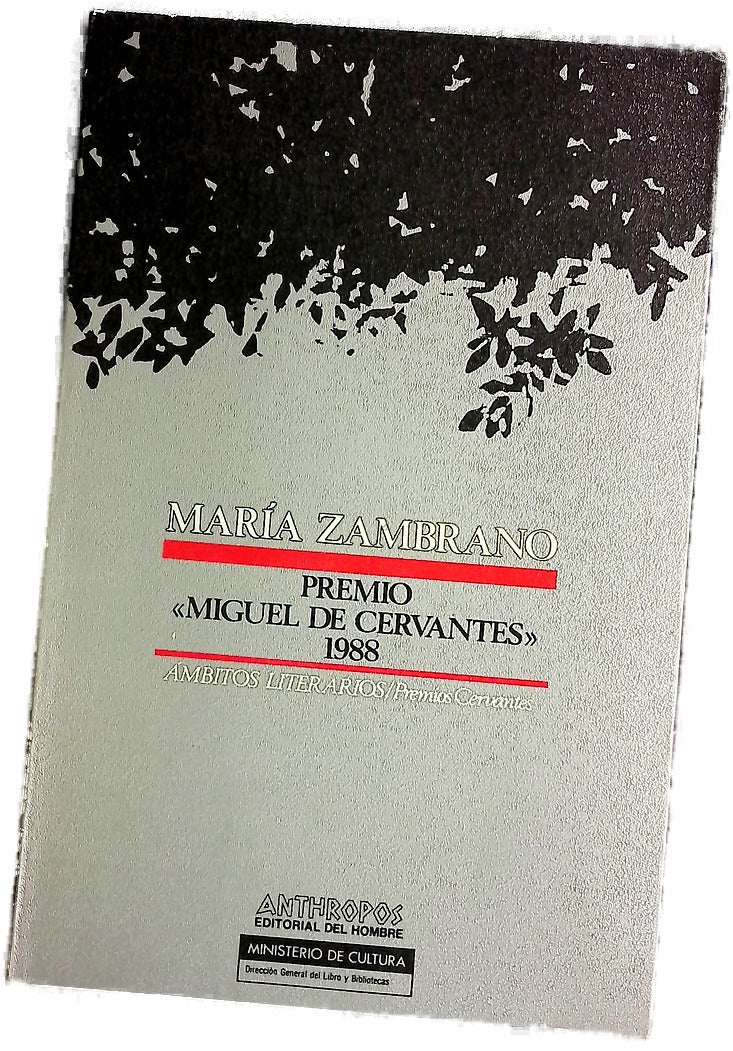 María Zambrano premio de literatura en lengua castellana "Miguel de Cervantes" 1988