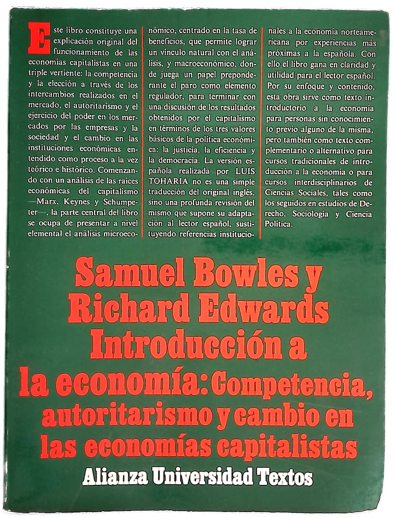 Introducción a la economía competencia, autoritarismo y cambio en las economías capitalistas