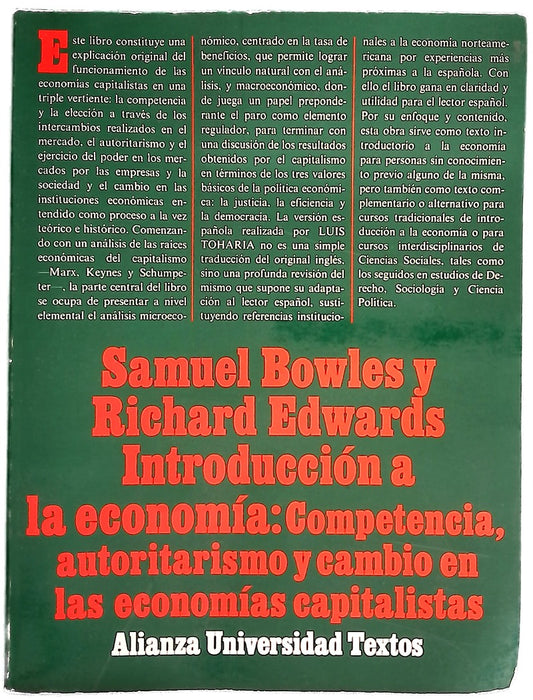 Introducción a la economía competencia, autoritarismo y cambio en las economías capitalistas