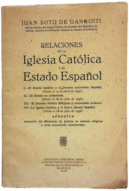 Relaciones de la Iglesia Católica y el Estado Español