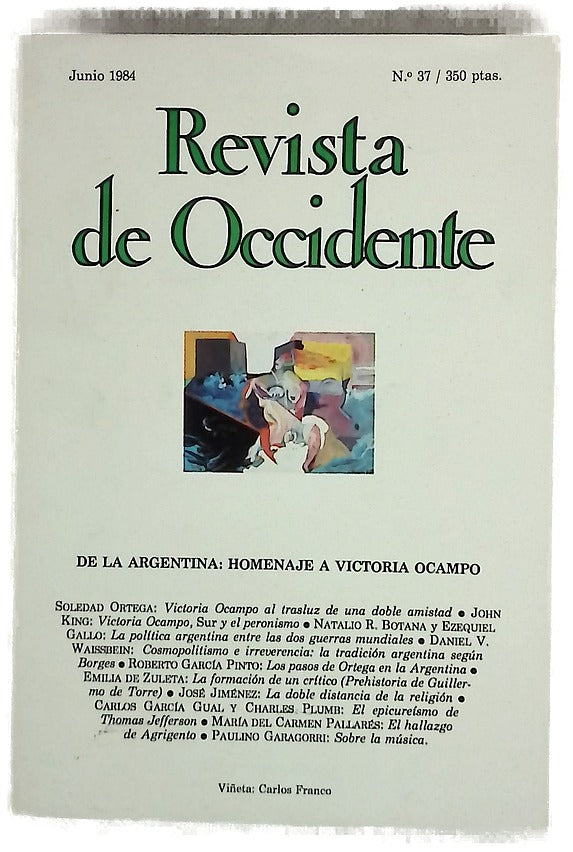 Revista de Occidente, número 37: De la Argentina: Homenaje a Victoria Ocampo