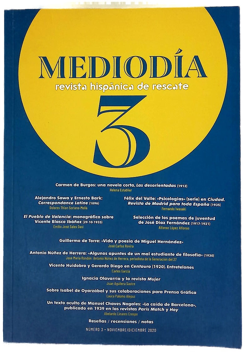 Mediodía: Revista Hispánica de Rescate, número 3
