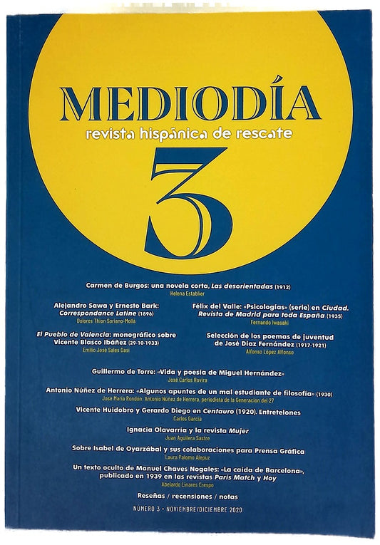 Mediodía: Revista Hispánica de Rescate, número 3