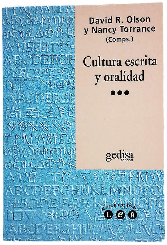 Cultura escrita y oralidad
