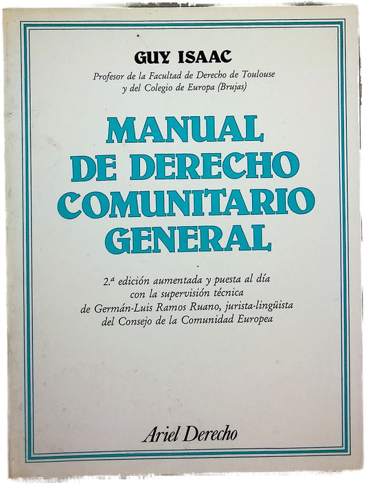 Manual de derecho comunitario general