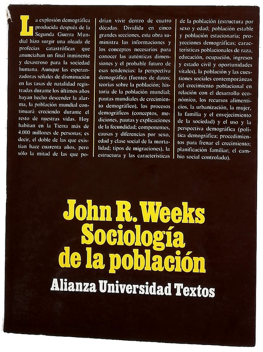 Sociología de la población : introducción a los conceptos y cuestiones básicas