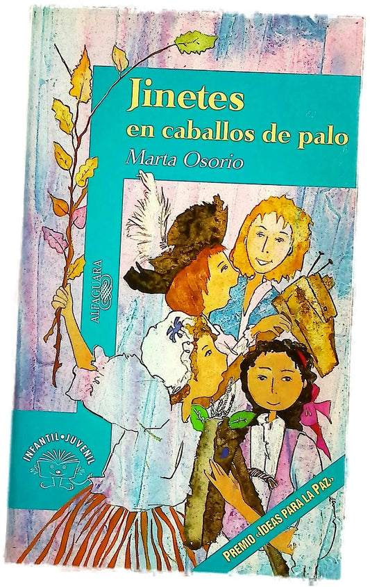 Jinetes en caballos de palo