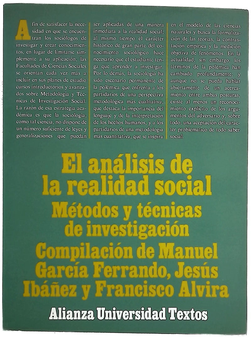 El Análisis de la realidad social métodos y técnicas de investigación