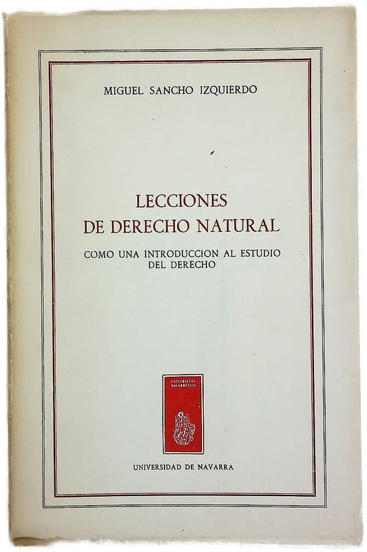 Lecciones de Derecho natural como una introducción al estudio del Derecho