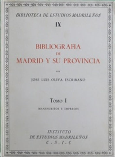 Bibliografía de Madrid y su provincia